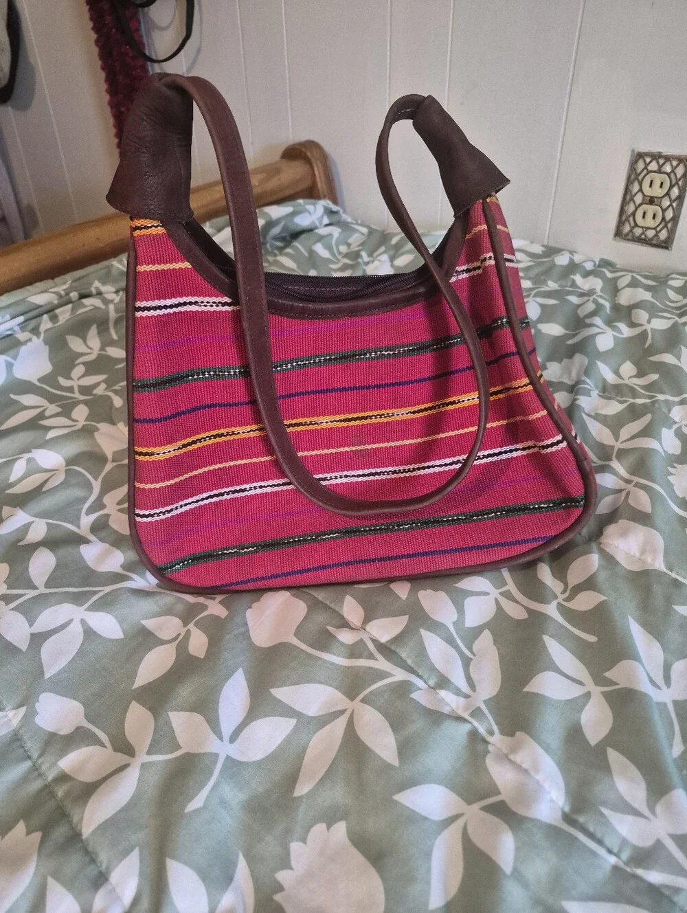 Vintage Tikal Guatemala Woven Huipil Hobo Bag